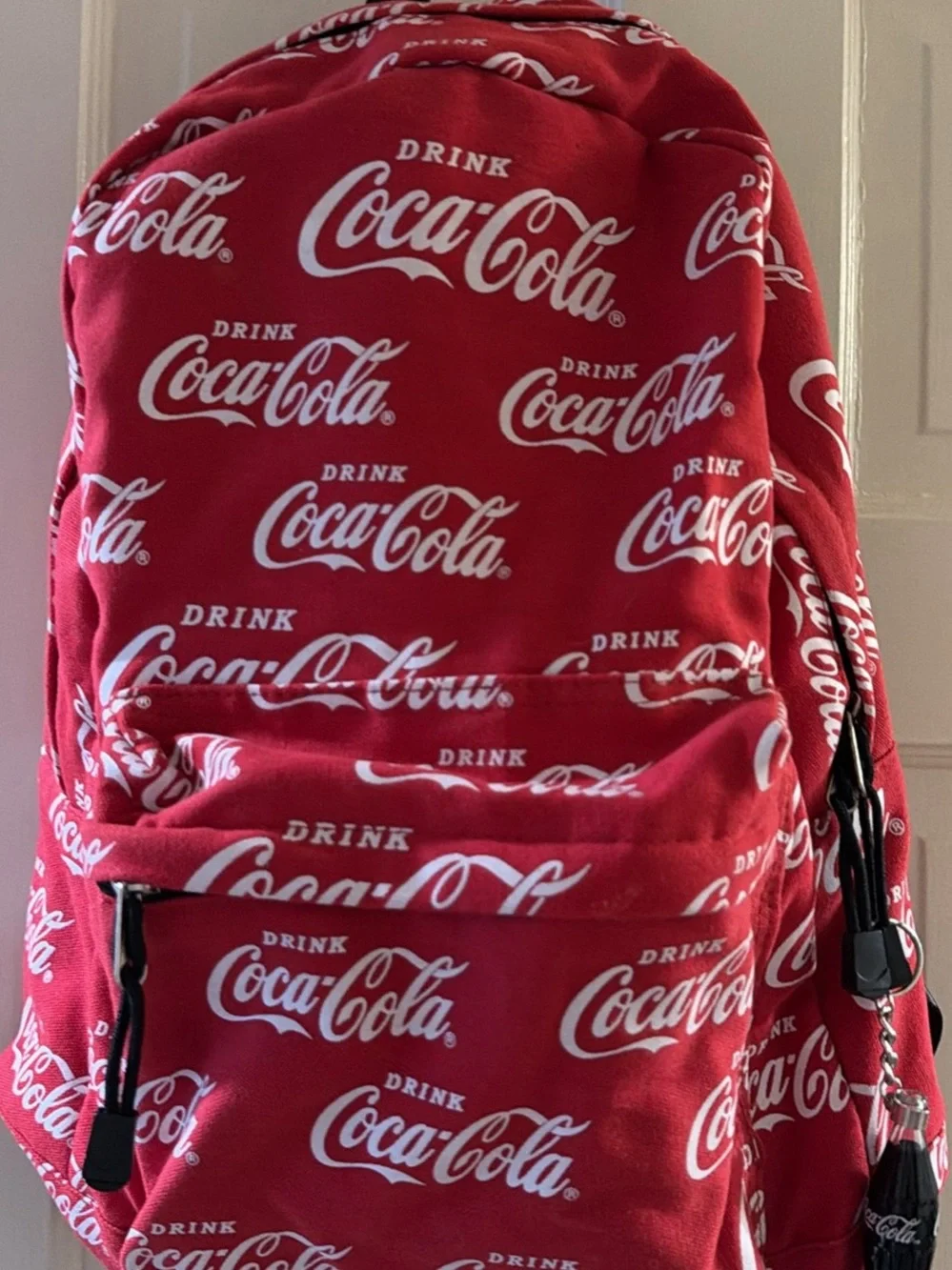 Coca-Cola Red and White Logo Print Backpack